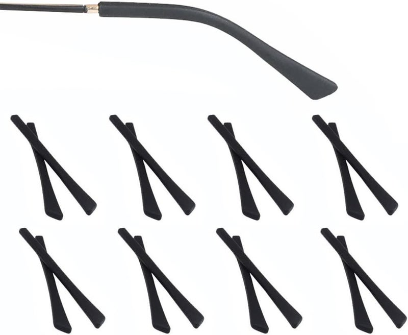 OPUGIT Eyeglass Replacement Temples,Silicone Glasses End Tips Ear Sock Pieces Sleeve for Thin Metal Glasses Legs,8 Pairs - Image 1